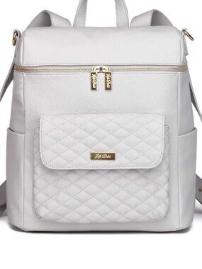Monaco Signature Diaper Backpack - Stone Grey